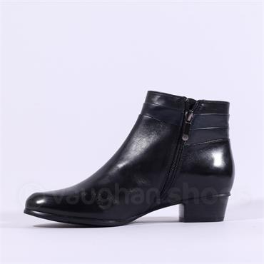 Regarde Le Ciel Stefany Two Tone Bootie - Black Navy Combi Leather